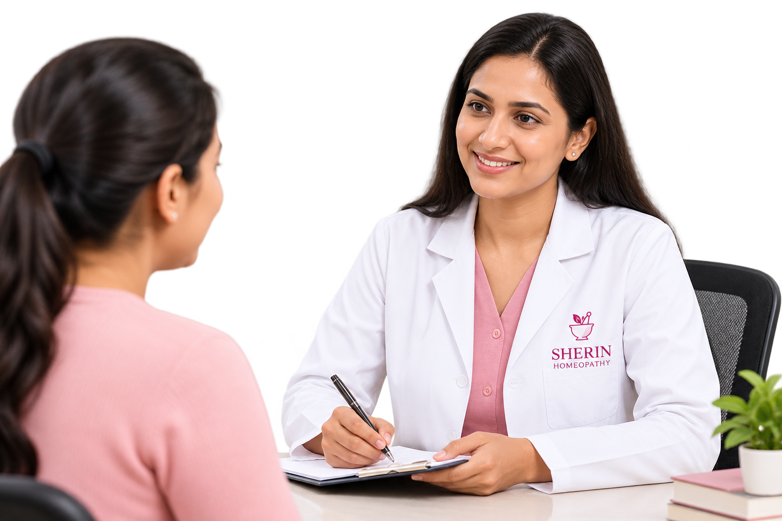 Dr. Sherin consulting a patient